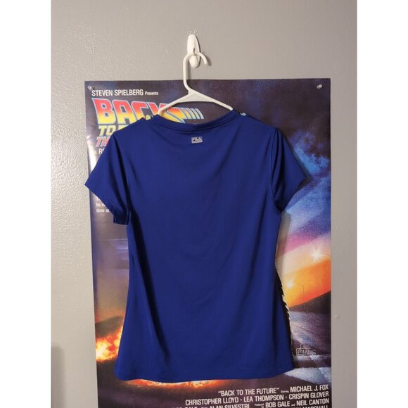 FILA SPORT Live in Motion Workout SHIRT Size M women's BLUE running Geometric - Picture 3 of 5